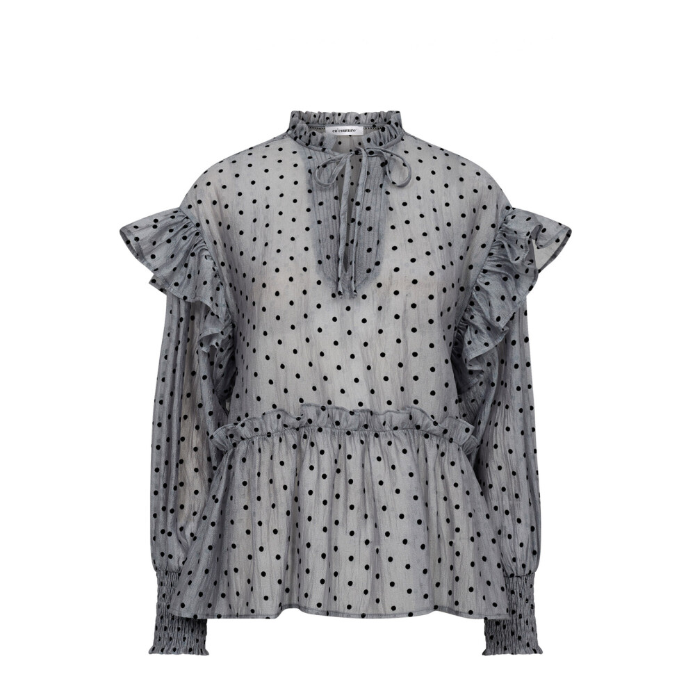 Graue bluse mit weißen punkten Outlet